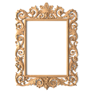 Rectangular wooden Baroque style frame mirror