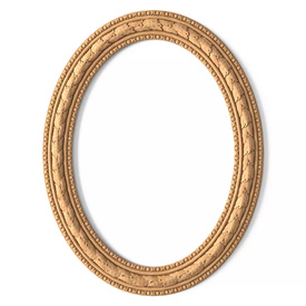 Oval mirror frame, Solid wood mirror frame