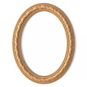 Baroque style frame mirror with laurel leaves from beech