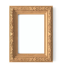 Wood ornate frame decorating with grapevine Baroque style