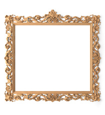 Ornate Baroque style wooden mirror frame with grapevines