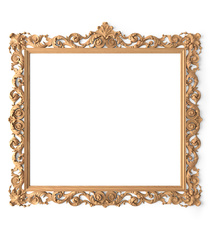 Rococo style hardwood curved mirror frame with flowers 