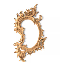 Hardwood openwork Baroque mirror frame with acanthus ornamentaiton