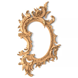 Carved beaded mirror frame, Rococo wood mirror frame