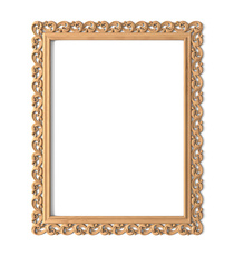 Classic style hardwood rectangular mirror frame with scrolls