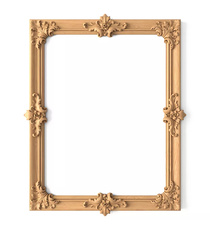 Arched Art Nouveau style wooden rectangular frame