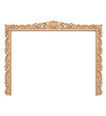 Arched Art Nouveau style wooden rectangular frame