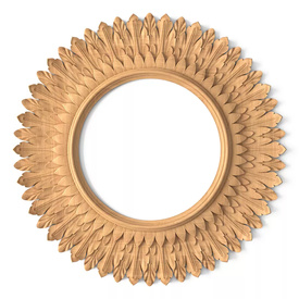 Round mirror frame, Wooden Sun mirror frame