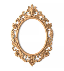 Rectangular wood hand carved rococo mirror frame