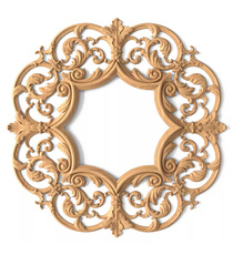 Neoclassical wall-mounted Sun mirror frame from beech