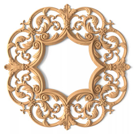 Classical round wood frame, Carved frame for mirror