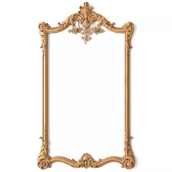 Large rectangular wood rococo frame mirror for royal luxury interior