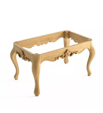 Baroque wooden coffee table with cabriole legs
