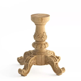 Carved Baroque pedestal table base with four legs