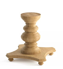 Carved Baroque style wooden round table pedestal