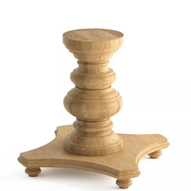 Traditional Pedestal Table Base from Natural wood