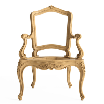 Ornate Armchair Frame with Cabriole Legs Antique