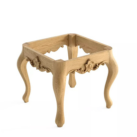 Vintage stool frame, Ornate hardwood stool