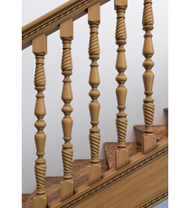 Baroque hardwood baluster with acanthus scrolls