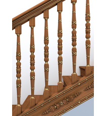 Antique hand carved wood baluster for staircase