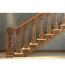 Vintage grooved carved staircase baluster