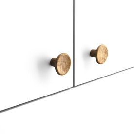 1" Round wood cabinet knobs for sleek design kitchen