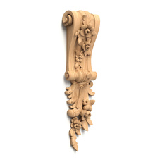 Decorative antique-style wooden corbel with grapes