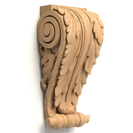 Furniture wooden bracket with acanthus leaf