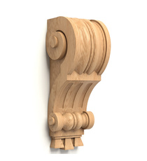 Neoclassical hardwood wall brackets with flutes