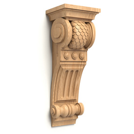 Empire-style beech bracket with a scales pattern