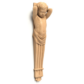 Carved sculpture bracket Angel with flutes
