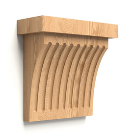 Unfinished fluted corbel from solid wood