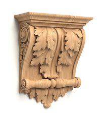 Small geometric wooden corbels, Classical carved corbels