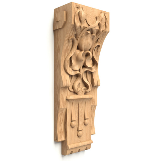 wooden large architectural flower corbel baroque style