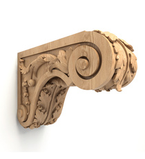 Ethnic style wooden corbel Lion for fireplaces, Right