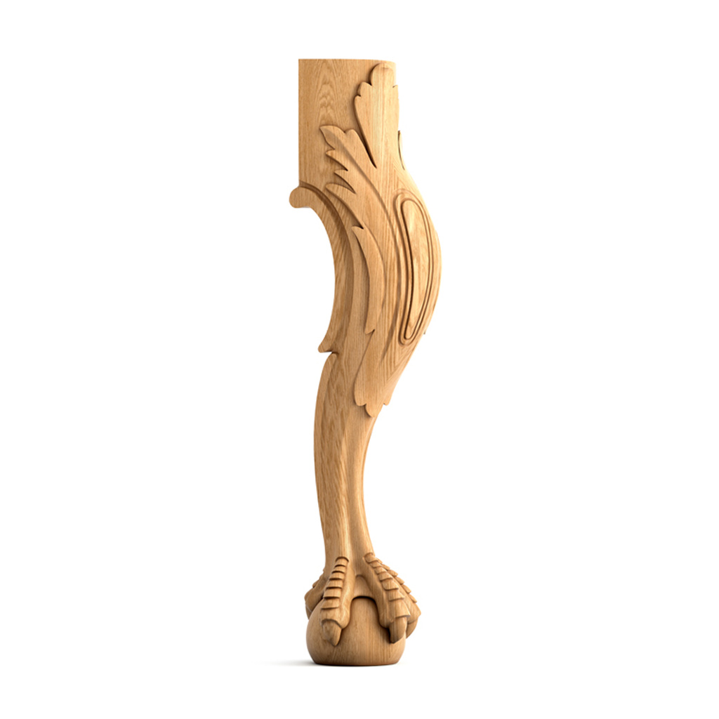 Hardwood decorative eagle clawfoot table legs with acanthus leaf