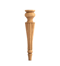 Round wooden coffee table leg with faceted ornamentation (1 pc.)