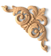 small vertical architectural leaf wood carving applique victorian style