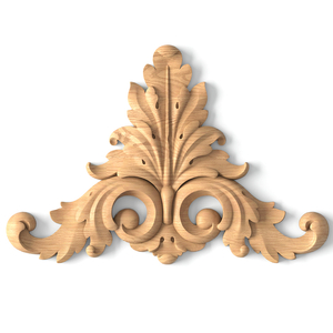 Carved decorative drop onlay for pilaster beech