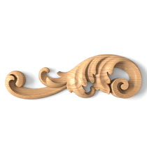 small corner hand carved leaf wood carving applique classical style