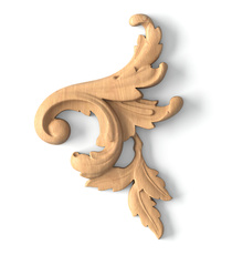 small corner hand carved leaf wood carving applique victorian style