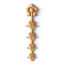 small vertical artistic ribbon wood carving applique baroque style