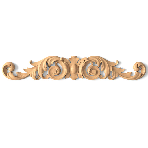 large horizontal carved floral acanthus scrolls wood carving applique victorian style