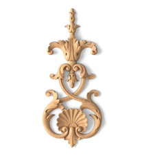 large horizontal decorative flower wood onlay applique victorian style