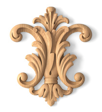 large horizontal decorative flower wood onlay applique victorian style