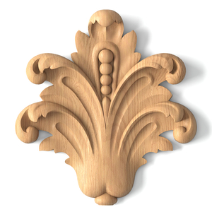 Beaded Palmette decorative carved applique from beech