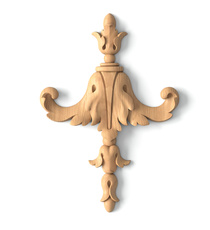 small vertical carved acanthus wood applique classical style