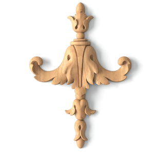 small vertical carved acanthus wood applique classical style