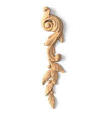 Baroque-style wooden acanthus onlay, Left