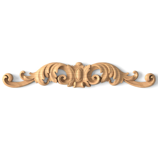 large horizontal decorative scroll wood swag classical style